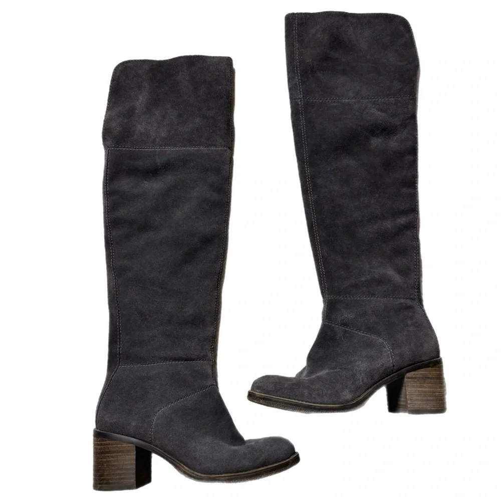 Lucky Brand Ramsden Dark Grey Suede Over the Knee Boots 7